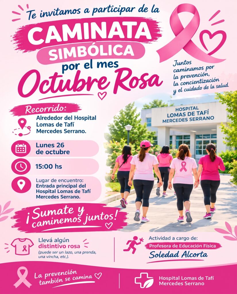 El Hospital de Lomas de Tafí Mercedes Serrano convoca a una caminata simbólica por Octubre Rosa