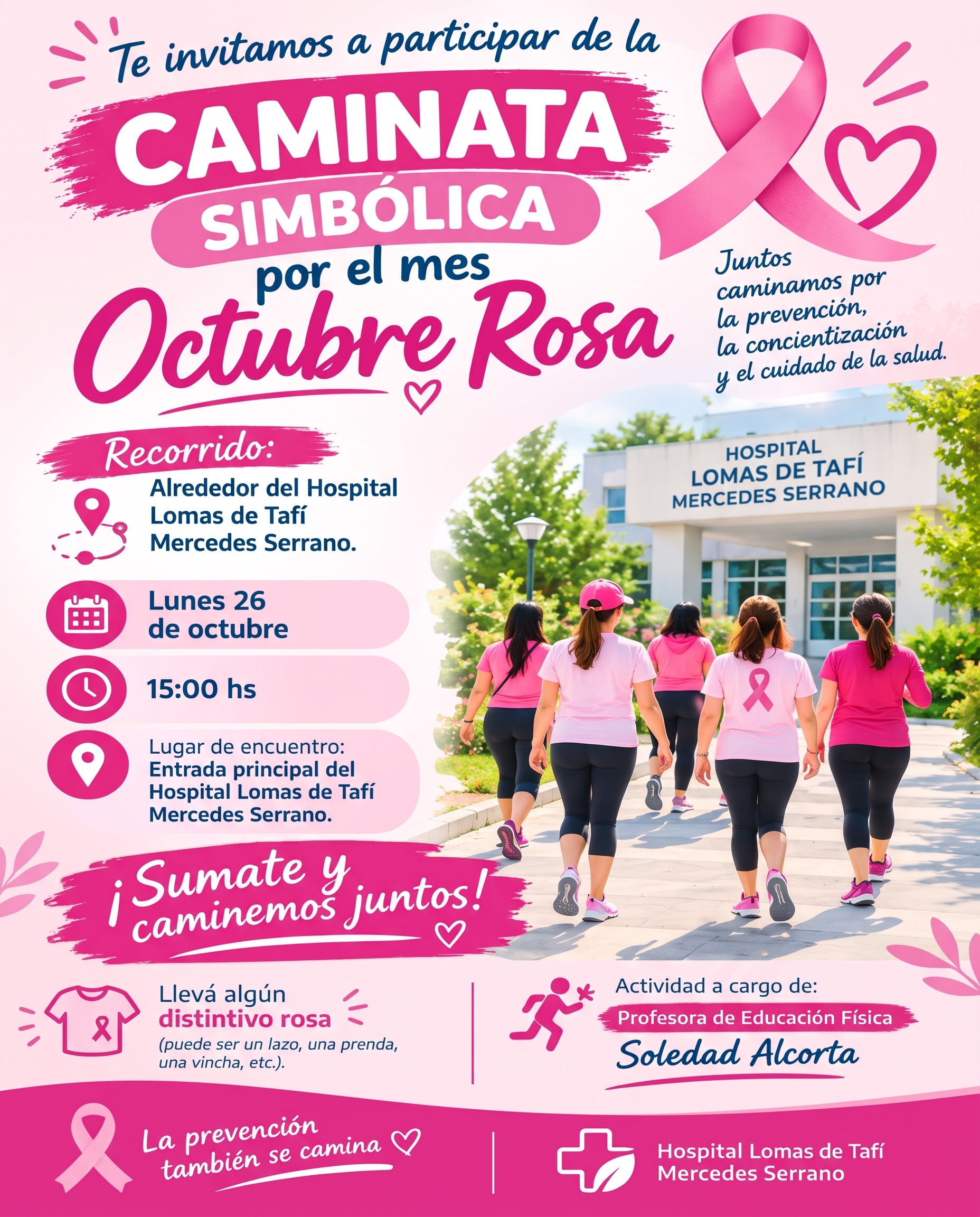 El Hospital de Lomas de Tafí Mercedes Serrano convoca a una caminata simbólica por Octubre Rosa